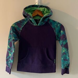 Reebok Hoodie, Kids‎ Youth Purple & Green, Size XS, retro, tiedye, abstract